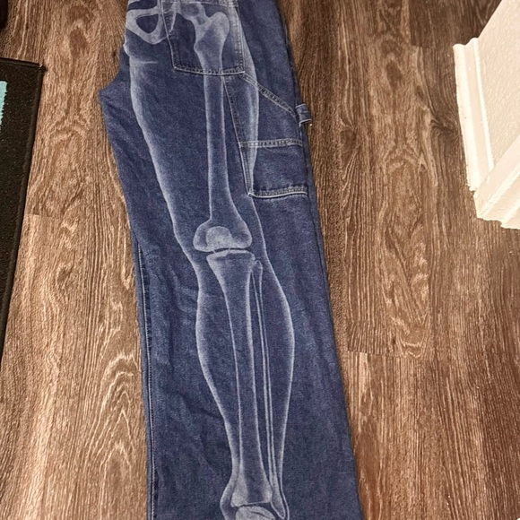 Blue Skeleton Print Jeans - Picture 4 of 4